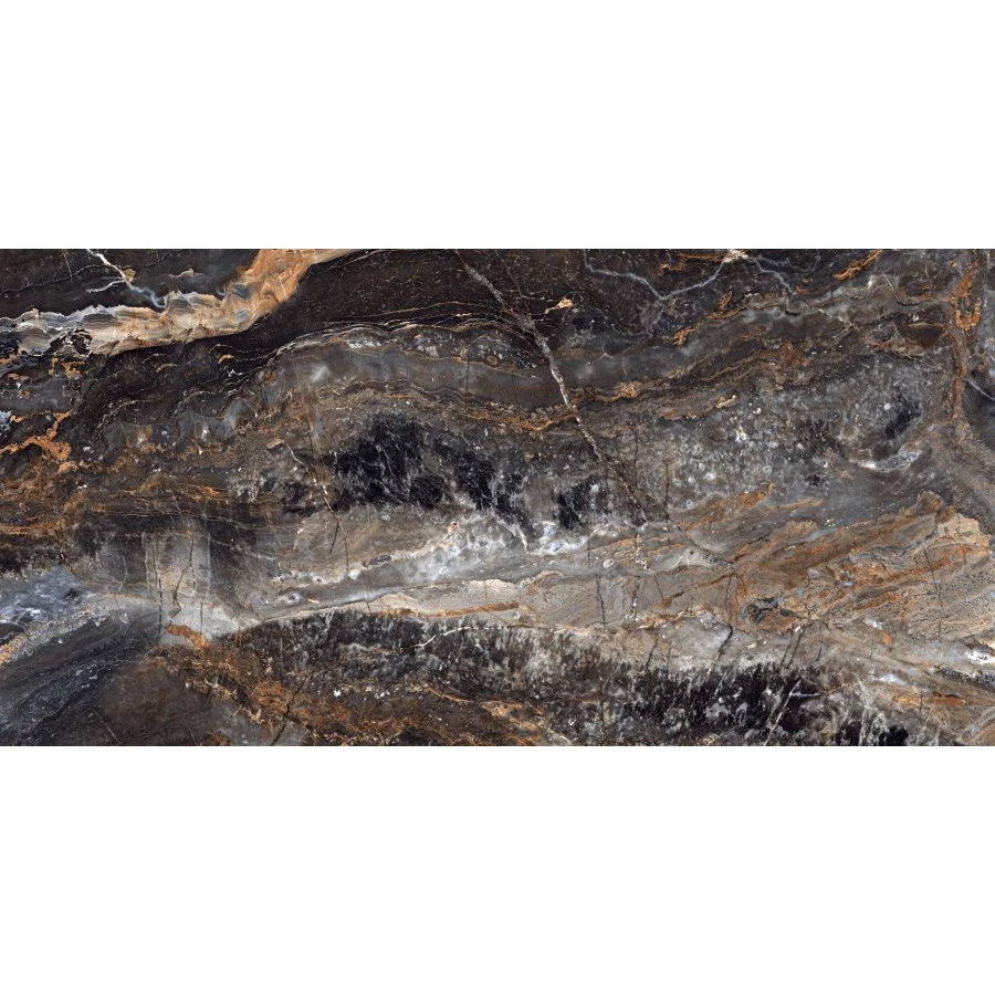 Керамогранит Neodom Luxury Lawa Nero Polished глянцевый черный N20331 120х60 см