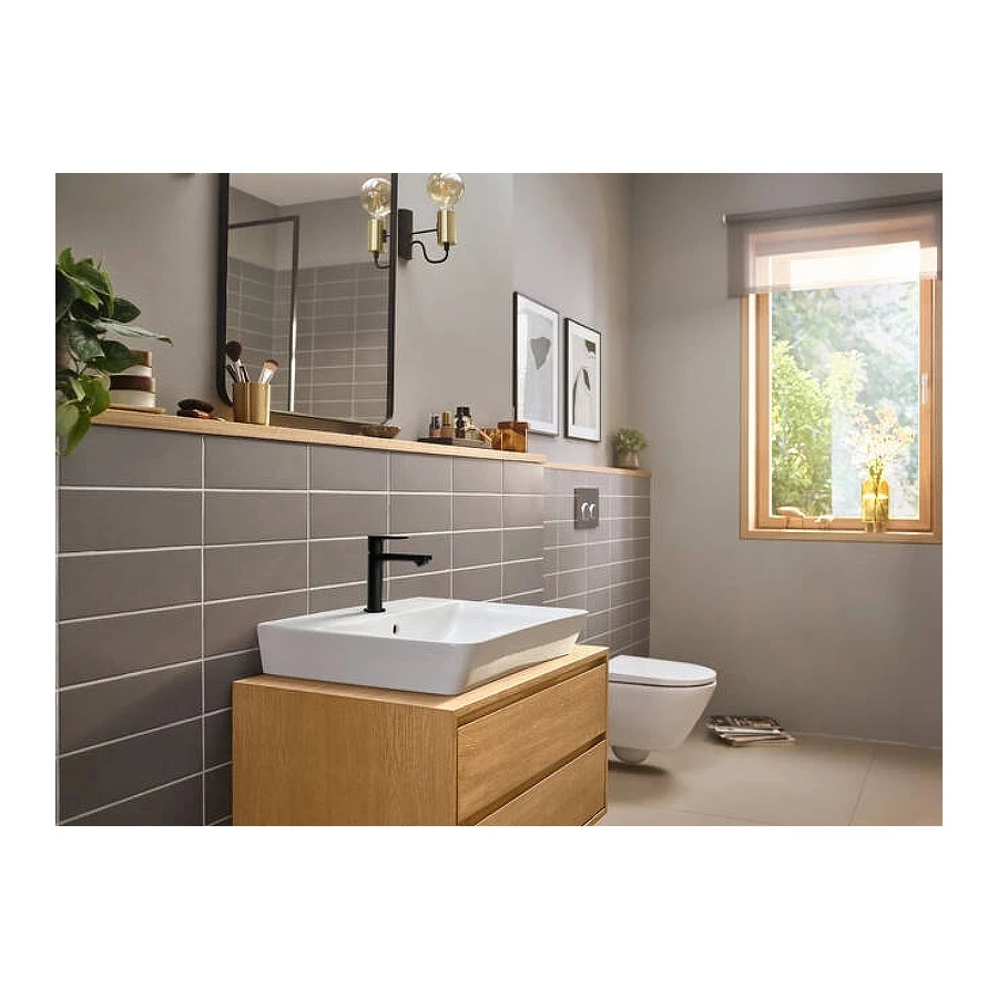 Смеситель для раковины Hansgrohe Rebris E черный матовый 72560670