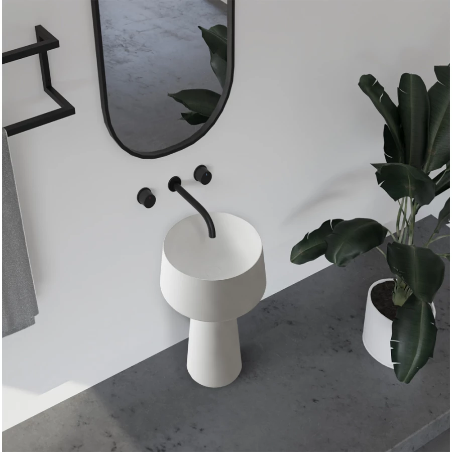 Раковина отдельностоящая Abber Stein белая матовая AS2508 50х50 см