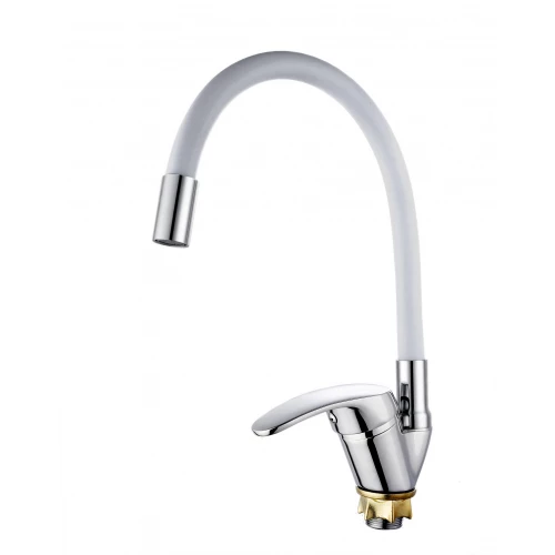 Смеситель для кухни с гибким изливом Viko V-3244 белый
