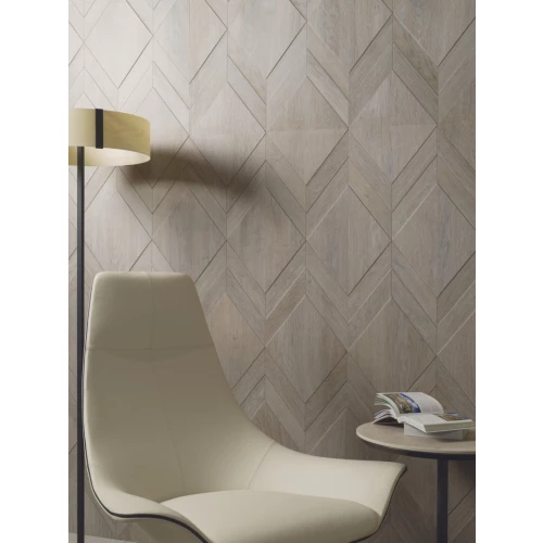 Плитка настенная Porcelanosa Гент 3Д Силвер Диамонд / Gent 3D Silver Diamond матовая серая 100337356 150х59,6 см