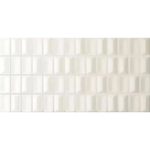 Плитка настенная WOW 3D Bars Diamond Quartz Matt матовая белая 135537 25х12,5 см