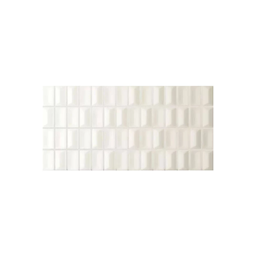 Плитка настенная WOW 3D Bars Diamond Quartz Matt матовая белая 135537 25х12,5 см