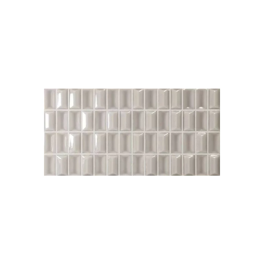 Плитка настенная WOW 3D Bars Diamond Pearl Gloss глянцевая серая 135544 25х12,5 см