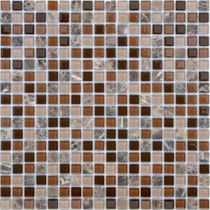 Мозаика из стекла и натурального камня LeeDo Ceramica Andorra коричневый 30,5x30,5 см