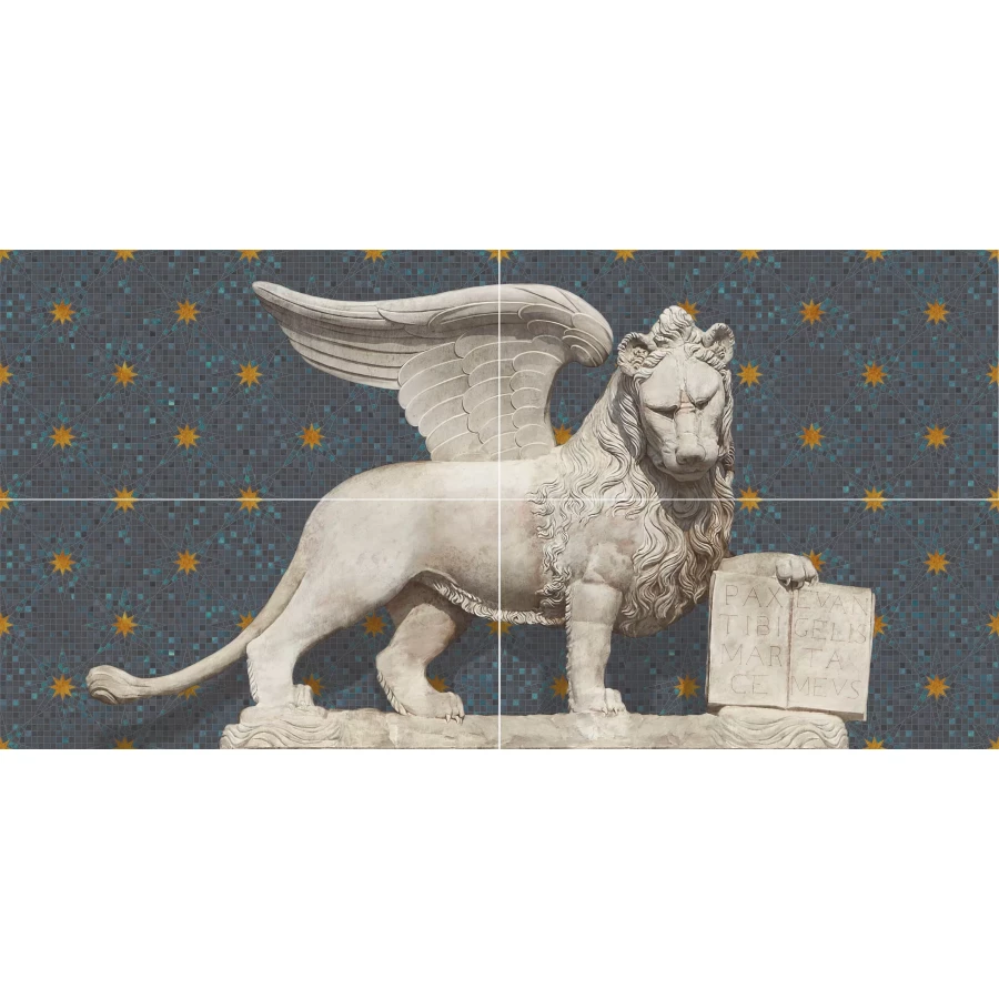 Панно Kerama Marazzi Сан-Марко обрезное матовое сине-серое VT/A648/4x/48017R 160x80 см