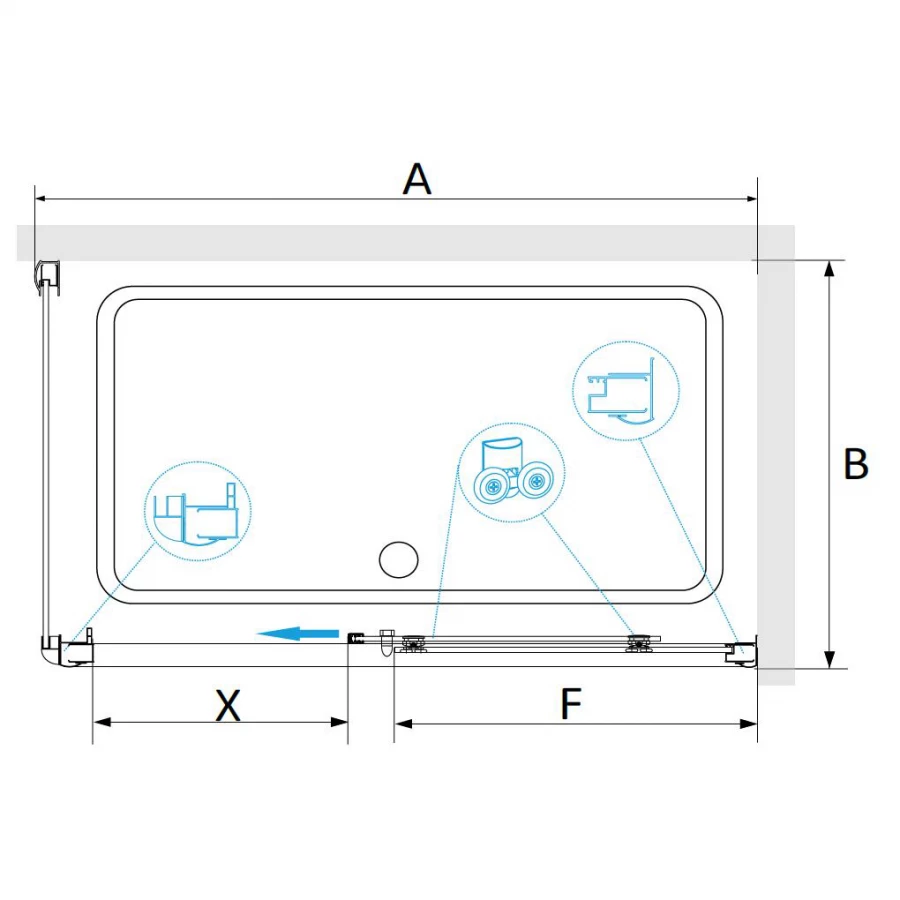 Душевой уголок RGW PA-245 Прозрачное 410824592-11 900x1200 мм
