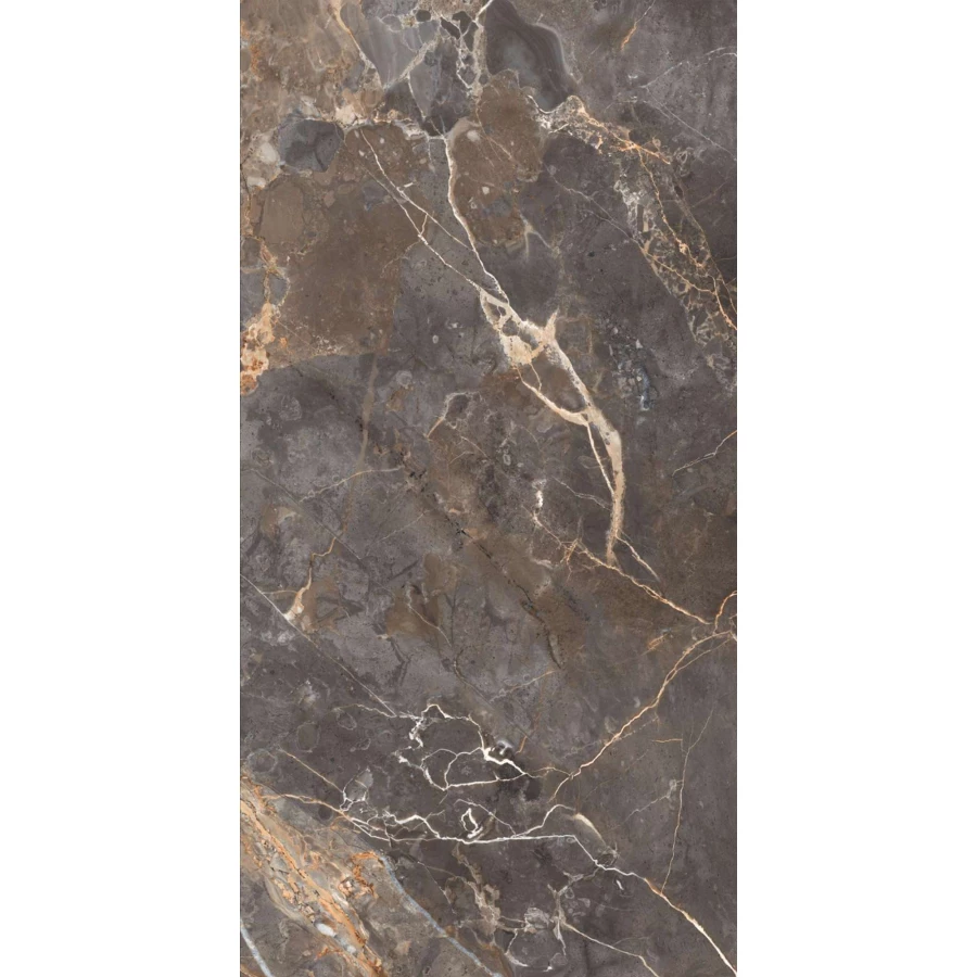 Керамогранит Arcadia Ceramica Imperial Nero Full Polished глянцевый серо-золотистый FP1005-A 120х60 см