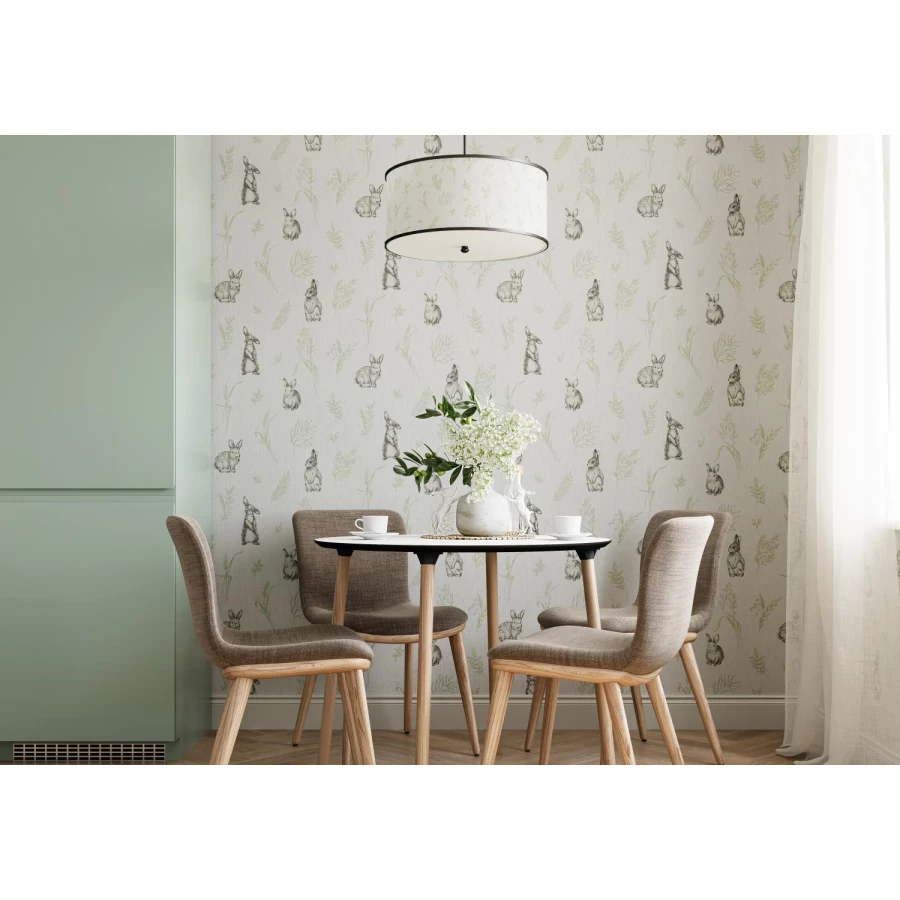 Обои флизелиновые VOG Collection Funny Bunny серые VV72060-14 1,06х10,05 м