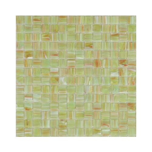 Стеклянная мозаика Rose Mosaic Gold Star сетка 1x1 глянцевая зеленая G21 31,8х31,8 см