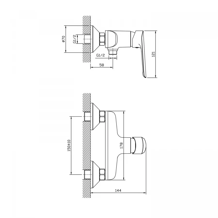 Смеситель Esko для душа без аксессуаров Lagos LG 80