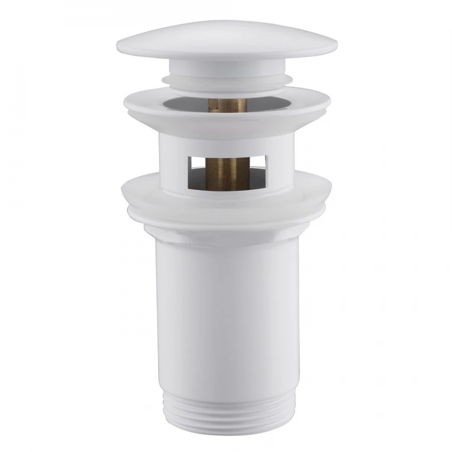 Донный клапан Abber для раковины с переливом белый AF0009W