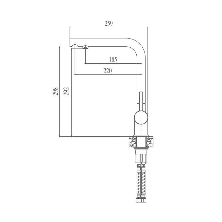 Смеситель для кухни Haiba сталь HB70304-1