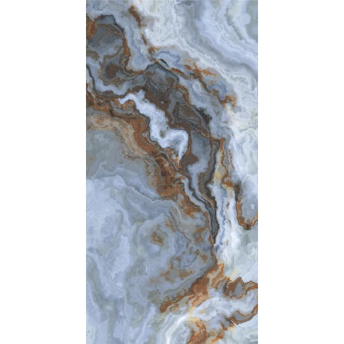 Керамогранит Casati Ceramica Carving Polished Gold GS Norway Blue Golden Carving синий 120х60 см