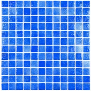 Мозаика Bonaparte Стеклянная мозаика Atlantis Blue Art 24х24 глянцевая голубая 31,5х31,5 см