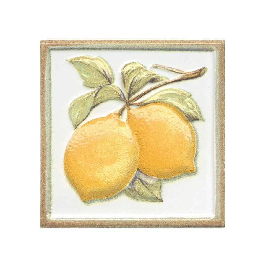 Декор Kerama Marazzi Капри Лимончики глянцевый желтый TLA002H 9,8x9,8 см