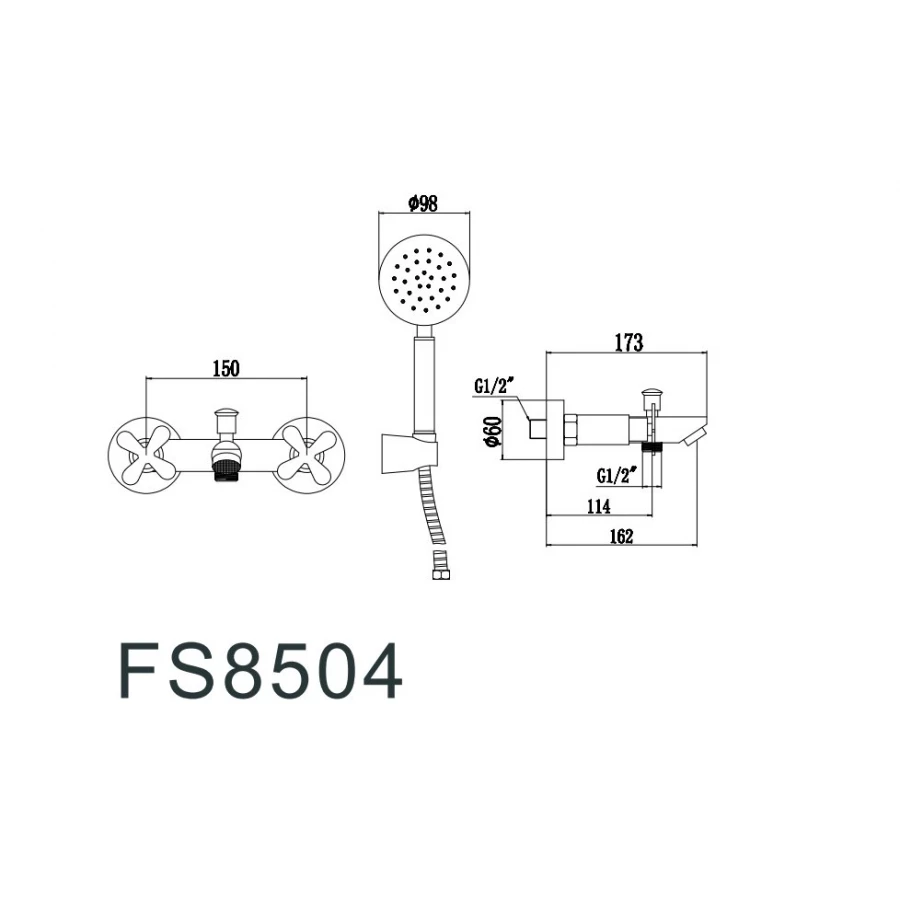 Смеситель Fmark для ванны FS8504