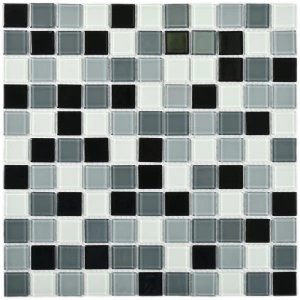 Мозаика Bonaparte Стеклянная мозаика Grand 25х25 глянцевая черно-белая 30х30 см