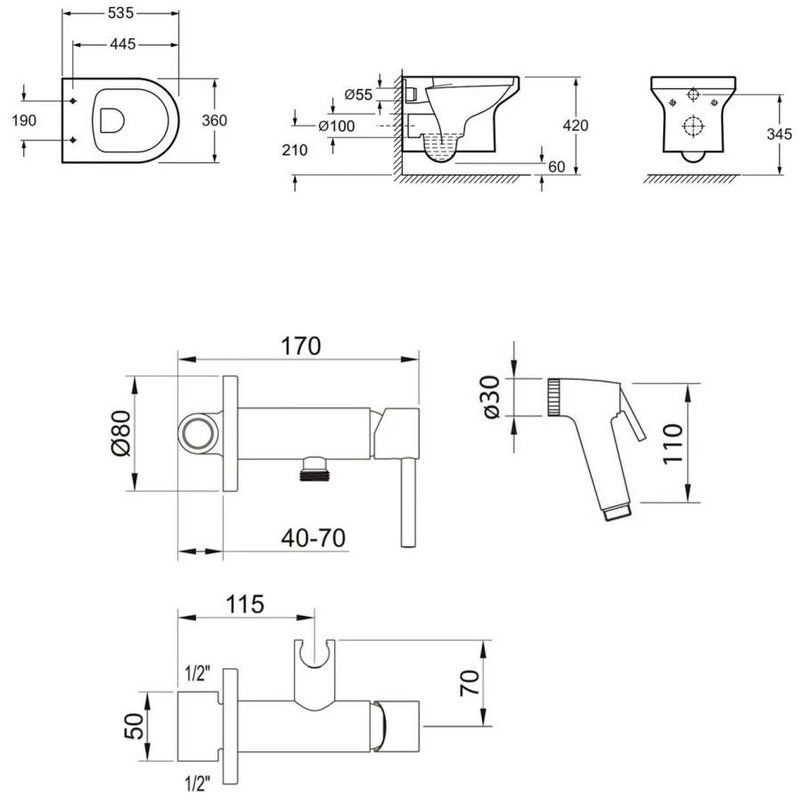 Унитаз Lavinia Boho Grance Hill Rimless 21070009 (комплект 2 в 1)