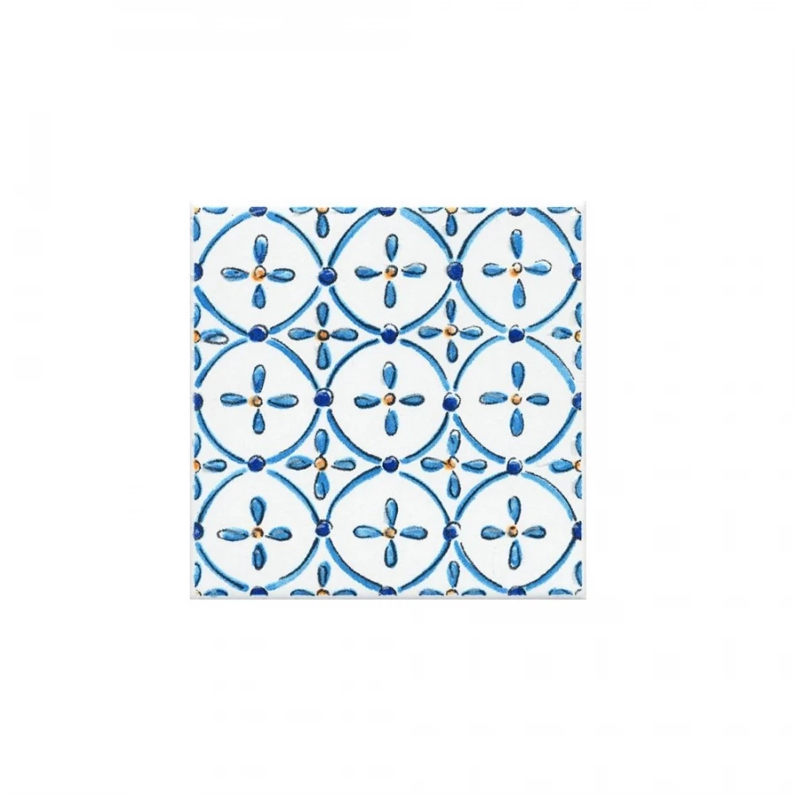 Плитка настенная Kerama Marazzi Капри Вставка майолика глянцевая синяя STG/A485/1146H 9,8x9,8 см