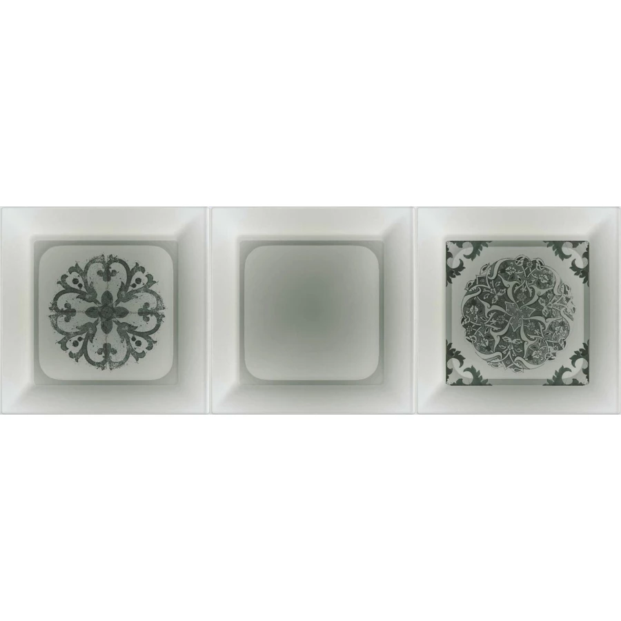 Плитка настенная Absolut Keramika Monocolor Decor Cube Botella глянцевая серая AK0544 30х10 см