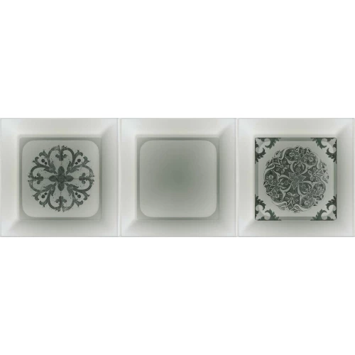 Плитка настенная Absolut Keramika Monocolor Decor Cube Botella глянцевая серая AK0544 30х10 см