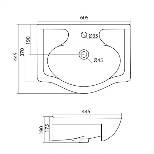 Раковина Santek Селигер 1.WH11.0.268 60х44 см