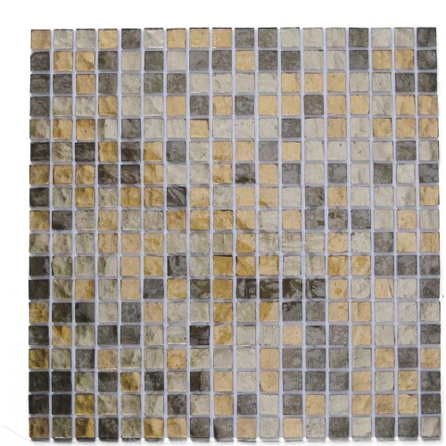 Стеклянная мозаика Art&Natura Murano Specchio 30+26+27 15x15 глянцевая золотистая MS30+26+27-15x15 30x30 см