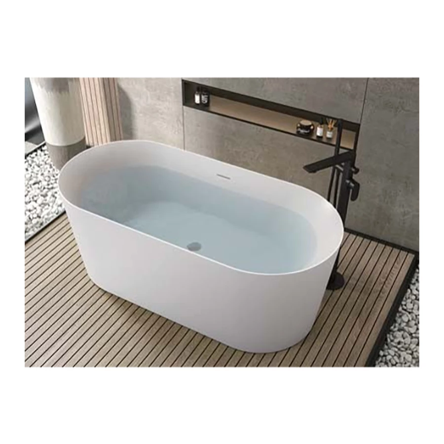 Ванна акриловая Aquatek Ово отдельностоящая в комплекте со сливом и ножками белый глянцевый AQ-99880 180х80 см
