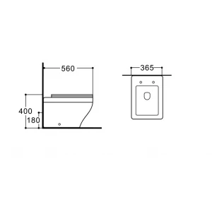 Унитаз приставной Aquatek Амадео безободковый тонкое сиденье с механизмом плавного закрывания крепеж AQ1964-00 56х36,5х40 см