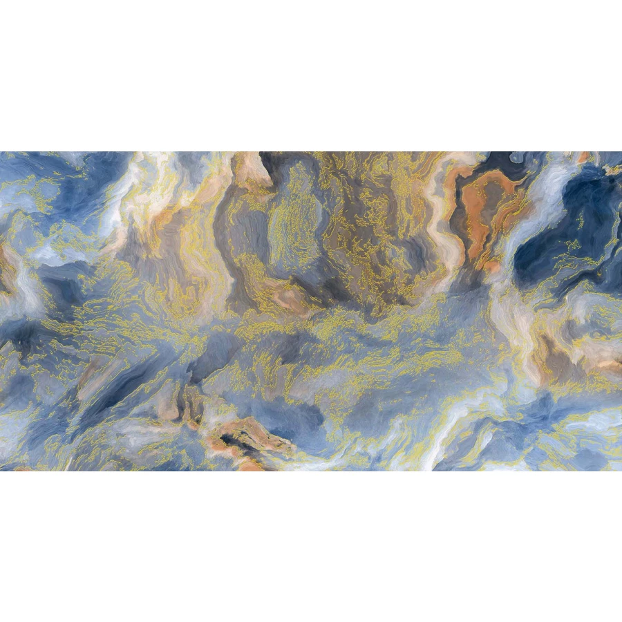 Плитка керамогранитная Azario Carlin Aqua Gold Carving H18004001G 120х60 см