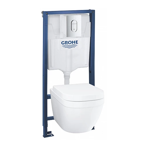 Система инсталляции Grohe Solido 4 в 1: инсталляция, подвесной унитаз, сиденье, панель смыва 39536000