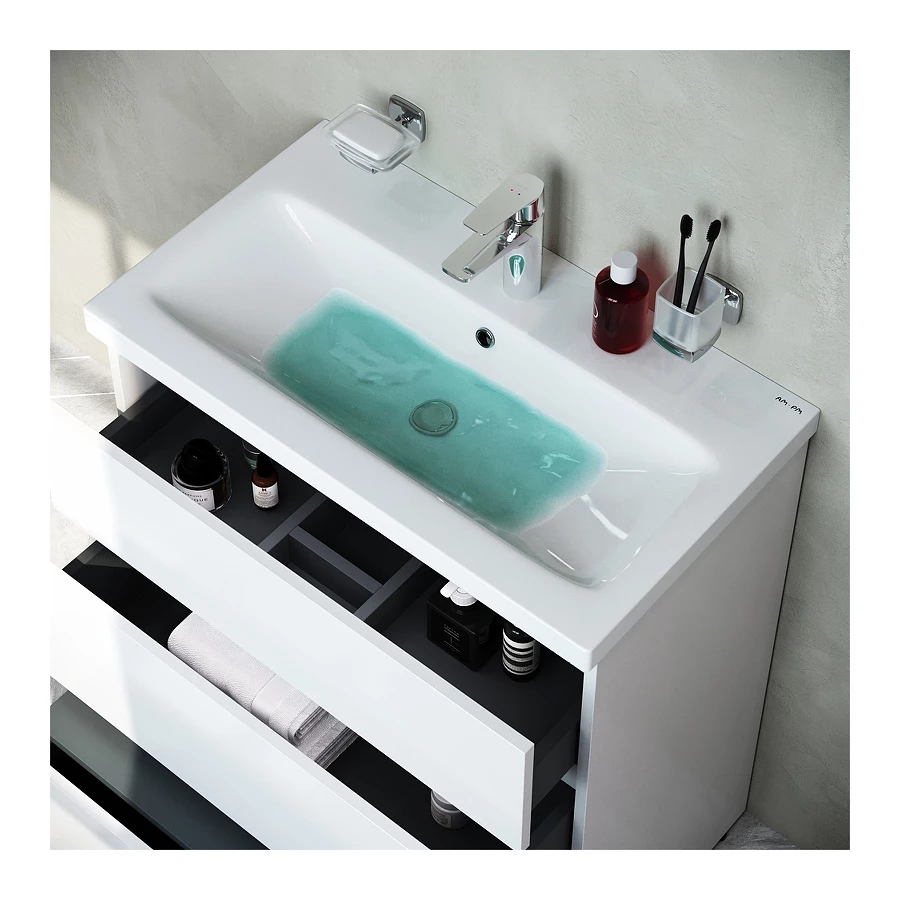 База под раковину Am Pm Gem S напольная 3 ящика белый глянец M91FSX0752WG 75 см