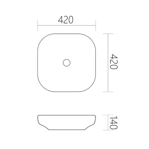 Раковина накладная Abber Rechteck черная матовая AC2217MB