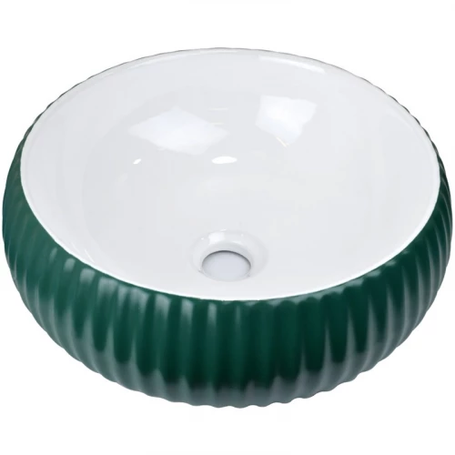 Раковина-чаша Bronze de Luxe изумрудная/белая 1382 40х40 см
