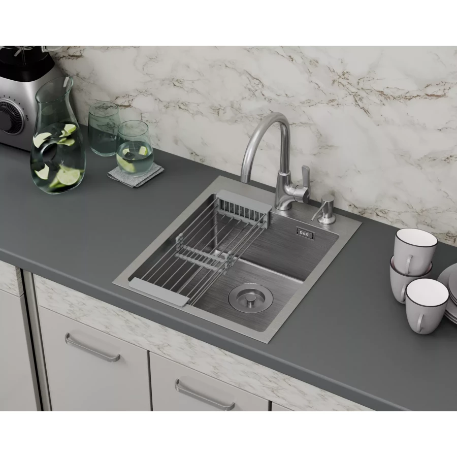 Кухонная мойка D&K нержавеющая сталь сатин DKS415004