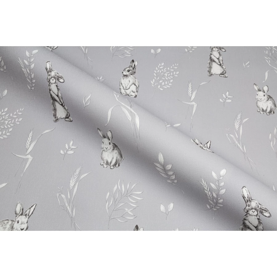 Обои флизелиновые VOG Collection Funny Bunny серые VV72059-41 1,06х10,05 м