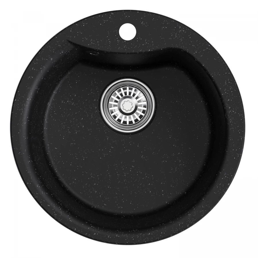Мойкa MixLine ML-GM12 круглая черная 551833 48x48 см