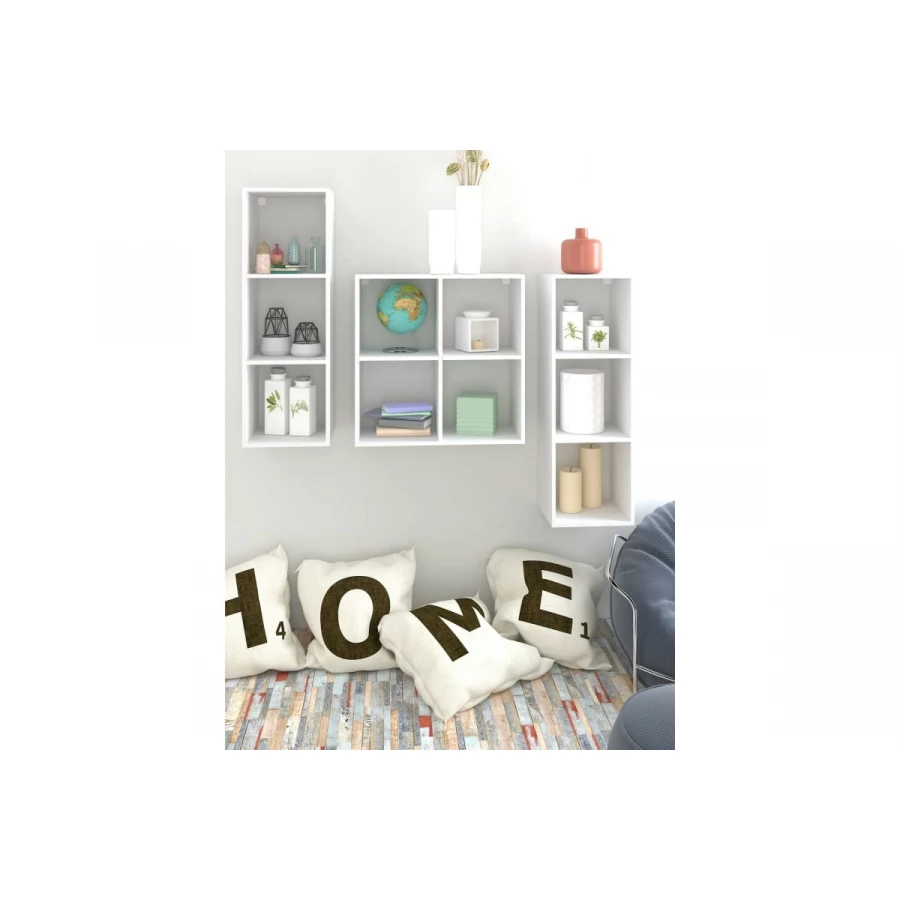 Стеллаж MixLine белый текстура 4 ячейки,крепеж ЛДСП 550349 72x72x33 см