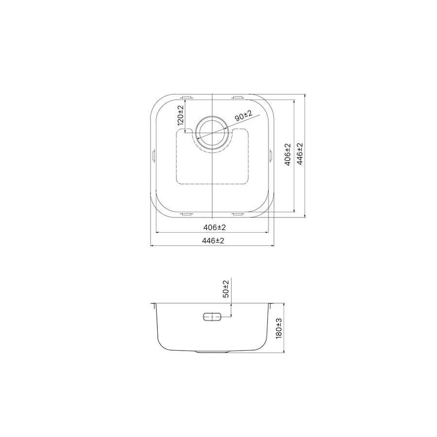 Мойка Iddis Mate нержавеющая сталь графит MAT44GMi77 44.6x44.6 см