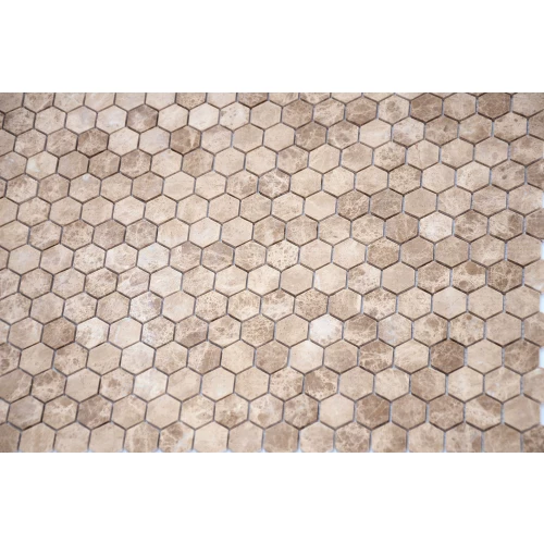 Мозаика из натурального камня LeeDo Ceramica Emperador light MAT hex жёлто-коричневый 28,5x30,5 см