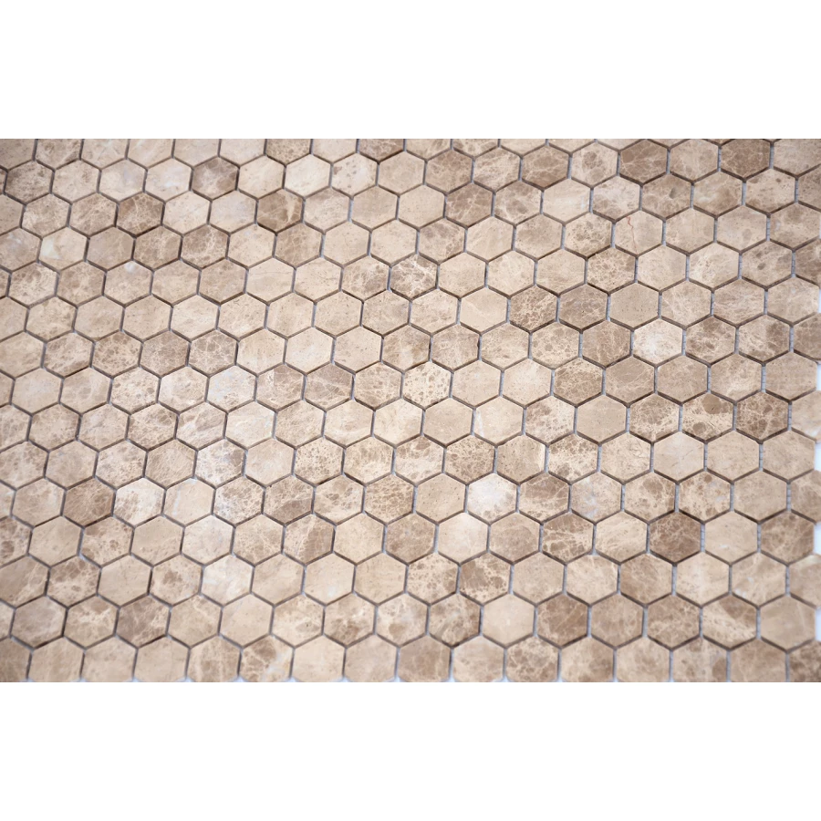 Мозаика из натурального камня LeeDo Ceramica Emperador light MAT hex жёлто-коричневый 28,5x30,5 см