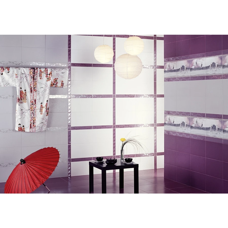 Бордюр Kerama Marazzi Кимоно Журавли 6157/B1691 40х6 см