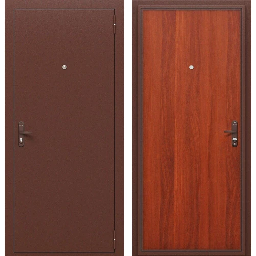 Входная дверь Bravo Стройгост РФ 205x86 Антик Медь/Л-11 (ИталОрех) правое открывание