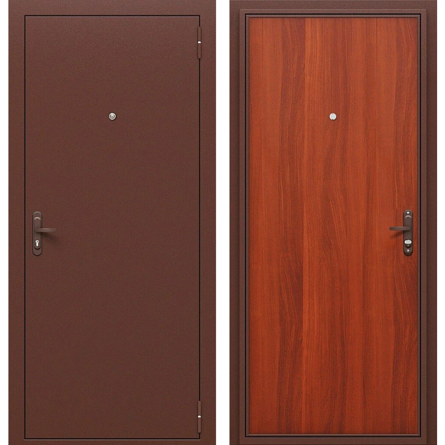 Входная дверь Bravo Стройгост РФ 205x86 Антик Медь/Л-11 (ИталОрех) правое открывание