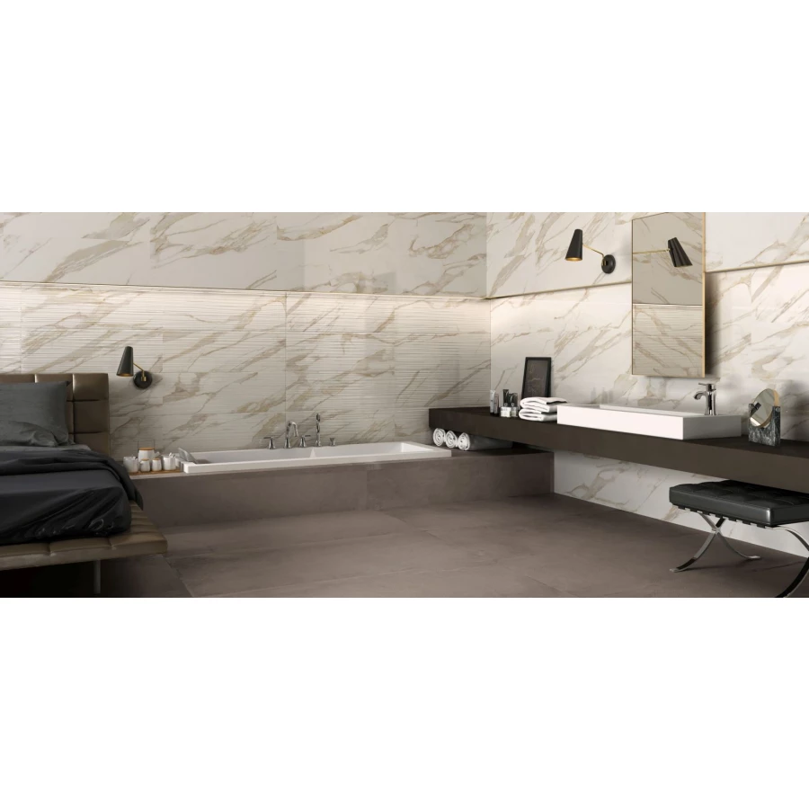 Декор настенный Supergres Purity Of Marble Statuario STR Fluid глянцевый белый PSSF 91,5х30,5 см