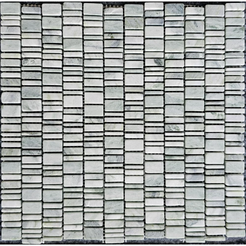 Мозаика Pixel mosaic Мрамор Jet Green чип произвольный сетка Матовая Pix 316 31х30,7 см