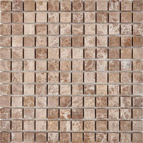 Мозаика Pixel mosaic Мрамор Light Emperador чип 23x23 мм сетка Матовая Pix 225 30,5х30,5 см
