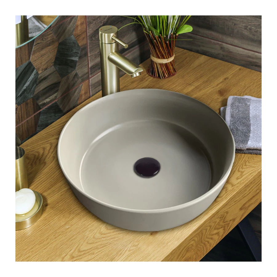 Раковина Azario накладная ультратонкая серая XML4003-2-U10 38.5х38.5х14 см