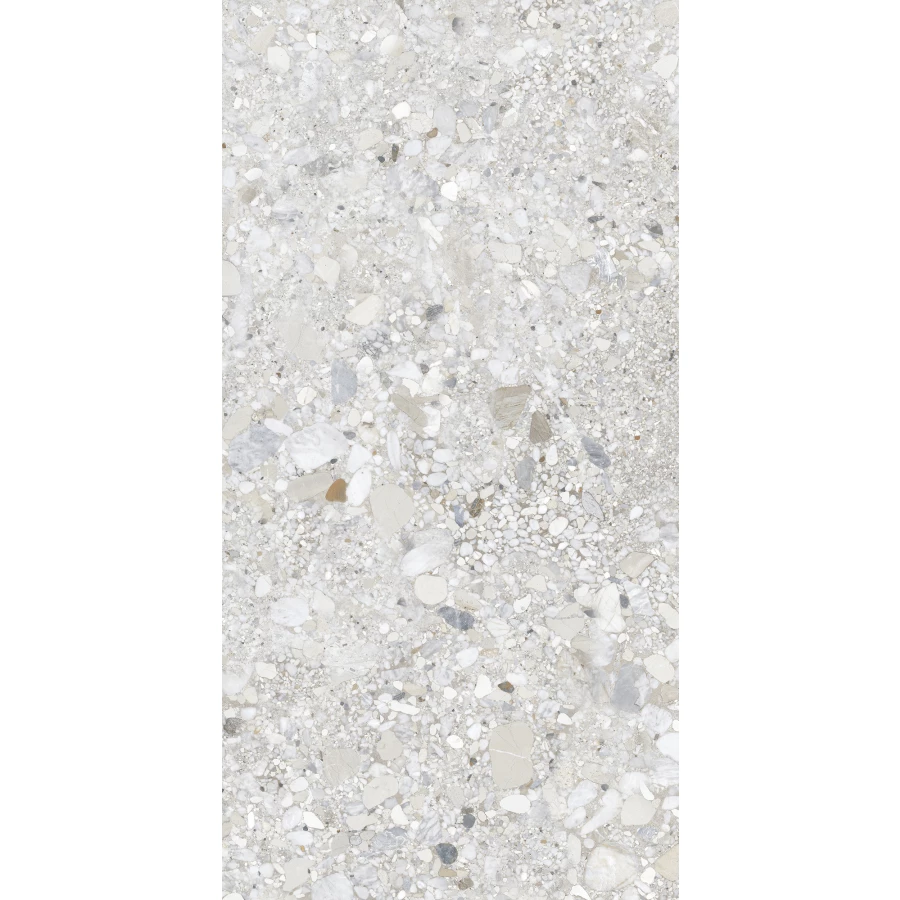 Керамогранит Creanza Gliato Terrazzo Solido матовый с микрогранулами светло-серый SL1001-A 120х60 см